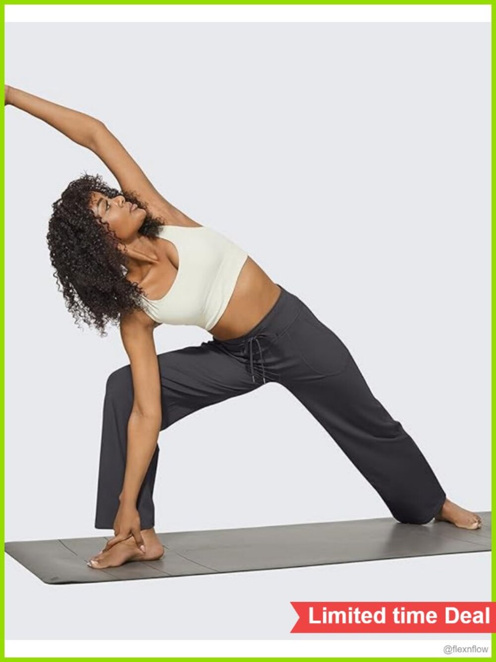 Wide Leg Yoga Sweatpants High Rise Drawstring Pockets - Picture 5 of 6